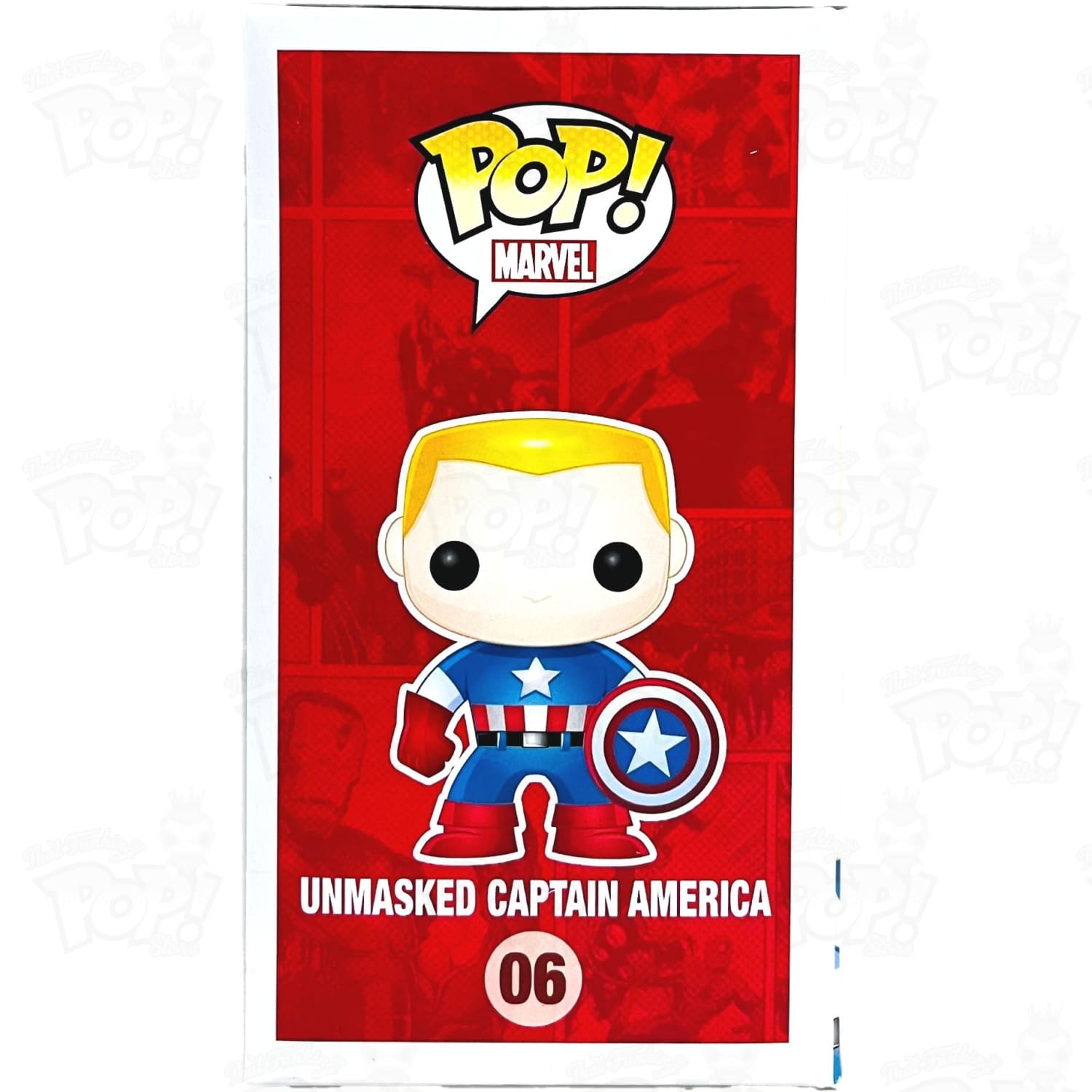 Funko Pop Marvel #06 factory Unmasked Captain America, Comikaze Exclusive.