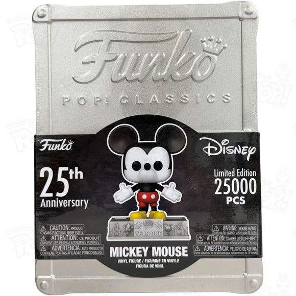 Mickey Mouse 25Th Anniversary Pop! Classics Vinyl Figure Tinbox Pin & Case (#01C) Funko Pop
