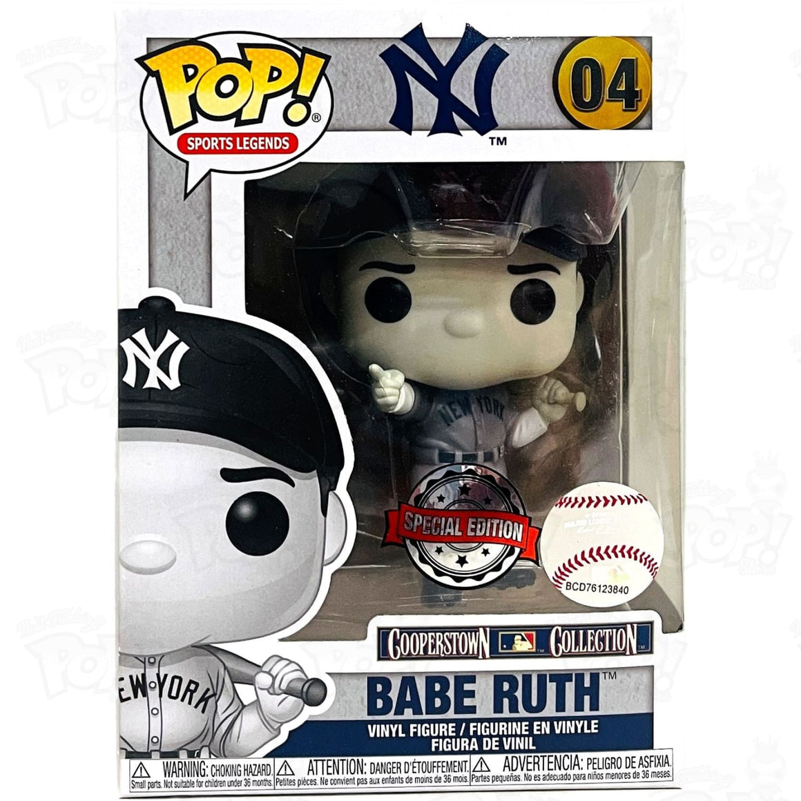 MLB Baseball New York Yankees Babe Ruth (#04) Black & White