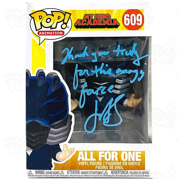 My Hero Academia All For One (#609) Signed By John Swasey With Coa Funko Pop Vinyl