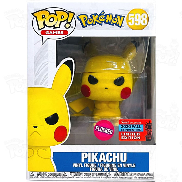 Pokemon Pikachu Angry Flocked (#598) Funko Pop Vinyl