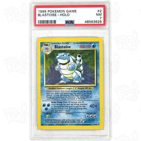 Pokemon Tcg: 1999 Blastoise Holo Base Set Wotc 2/102 Psa 7 Trading Cards