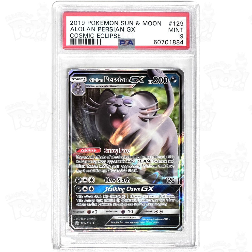 alolan persian pokemon card Pokemon TCG: Alolan Persian GX 129/236 PSA 9
