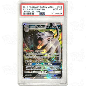 Pokemon Tcg: Alolan Persian Gx Sm - Cosmic Eclipse 129/236 / Ultra Rare Psa 10 Trading Cards