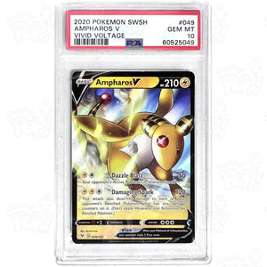 Pokemon Tcg: Ampharos V Swsh04: Vivid Voltage 049/185 Psa 10 Trading Cards