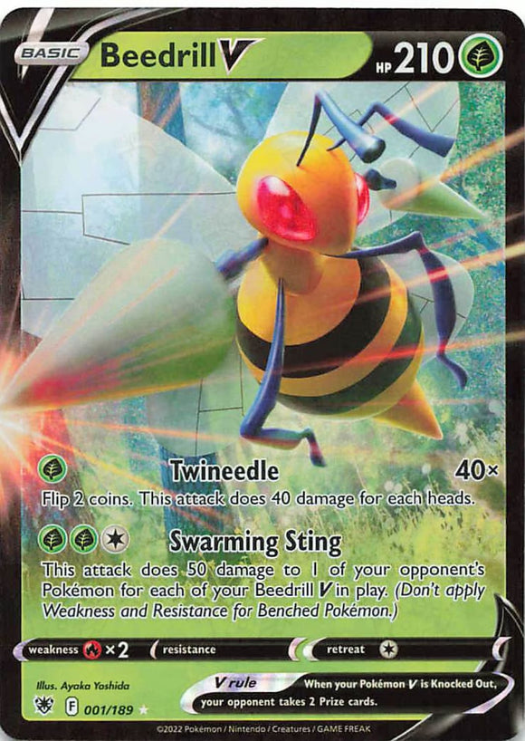 Pokemon Tcg: Astral Radiance Beedrill V 001/189 / Ultra Rare Trading Cards