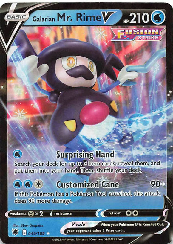 Pokemon Tcg: Astral Radiance Galarian Mr. Rime V 049/189 / Ultra Rare Trading Cards