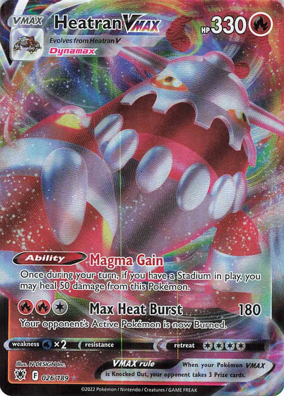Pokemon Tcg: Astral Radiance Heatran Vmax 026/189 / Ultra Rare Trading Cards