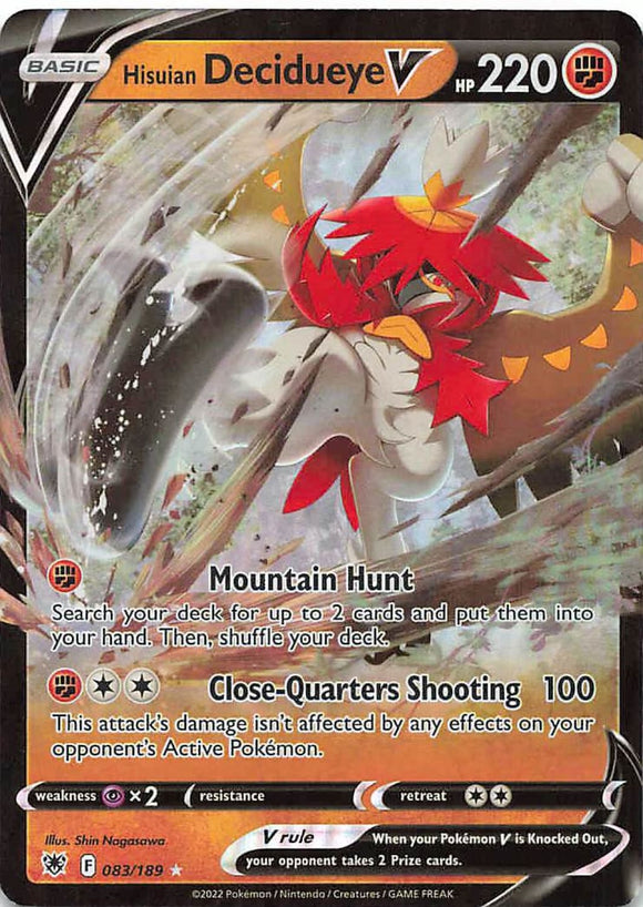 Pokemon Tcg: Astral Radiance Hisuian Decidueye V 083/189 / Ultra Rare Trading Cards