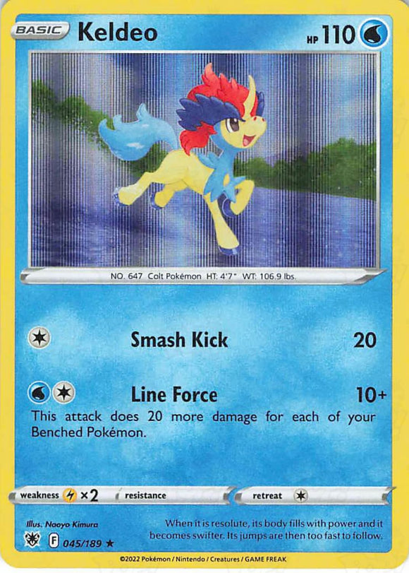 Pokemon Tcg: Astral Radiance Keldeo 045/189 / Holo Rare Trading Cards