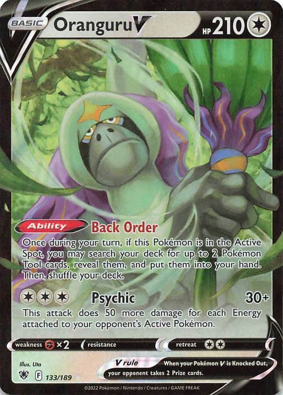Pokemon Tcg: Astral Radiance Oranguru V 133/189 / Ultra Rare Trading Cards