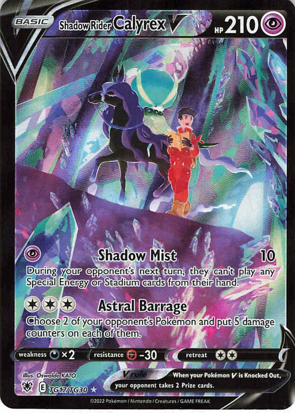 Pokemon Tcg: Astral Radiance Shadow Rider Calyrex V Tg17/tg30 / Ultra Rare Trading Cards