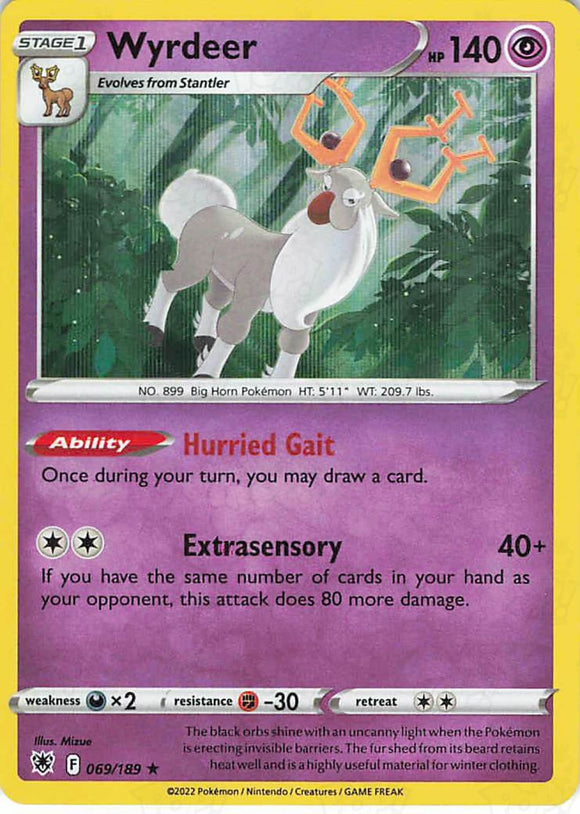 Pokemon Tcg: Astral Radiance Wyrdeer 069/189 / Holo Rare Trading Cards