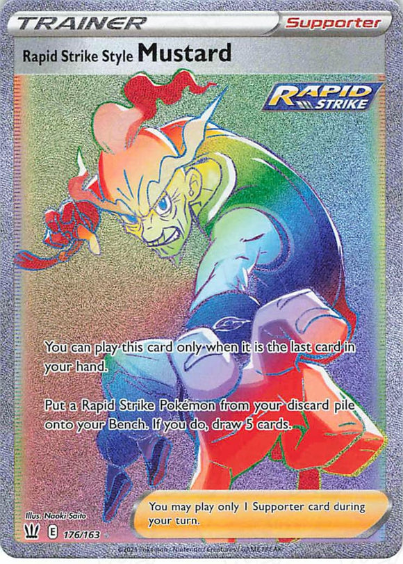 Pokemon Tcg: Battle Styles: Rapid Strike Style Mustard (Secret) 176/163 Secret Rare Trading Cards