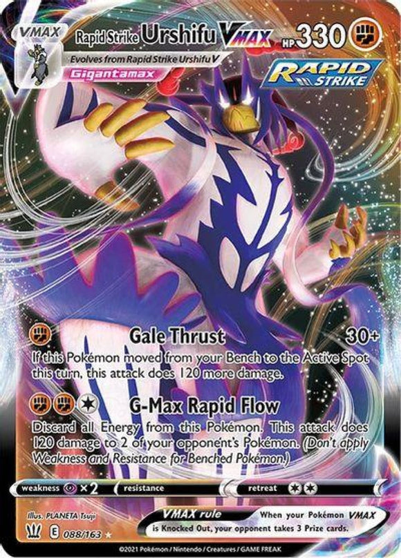 Pokemon TCG: Battle Styles: Rapid Strike Urshifu Vmax 088/163 Ultra Rare Trading Cards