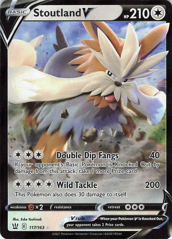 Pokemon TCG: Battle Styles: Stoutland V 117/163 Ultra Rare Pokemon TCG: Battle Styles: Stoutland V 117/163 Ultra Rare