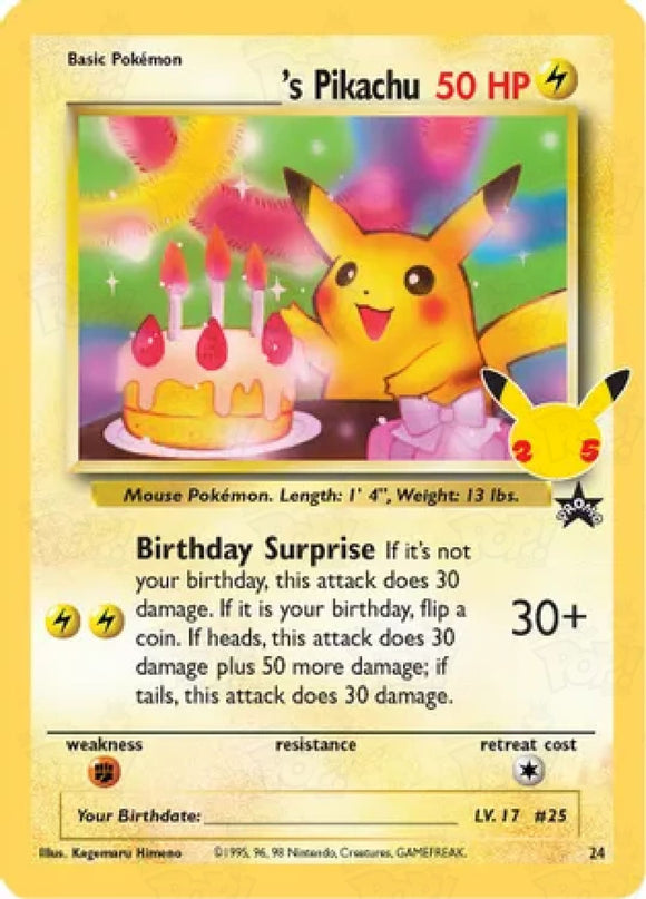 Pokemon Tcg: Celebrations Classic Collection ______S Pikachu 24/53 /