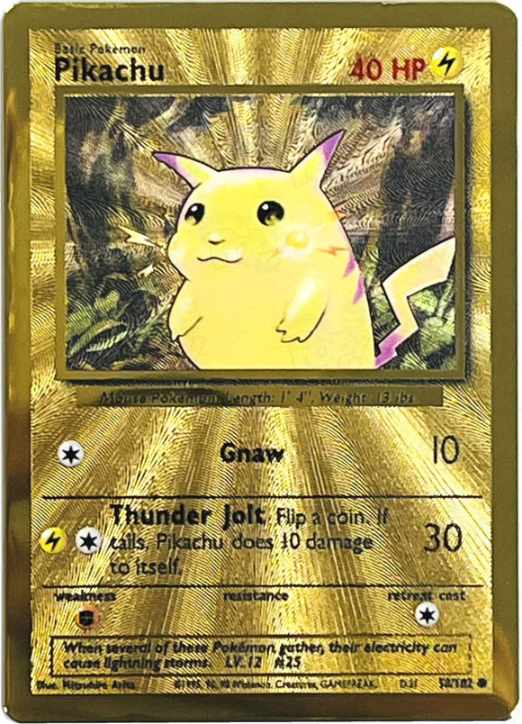 Pokemon Tcg: Celebrations Pikachu Gold Metal Card Ultra Premium Collection 58/102 Trading Cards