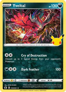 Pokemon TCG: Celebrations Yveltal 019/025 / Holo Rare Pokemon TCG: Celebrations Yveltal 019/025 / Holo Rare