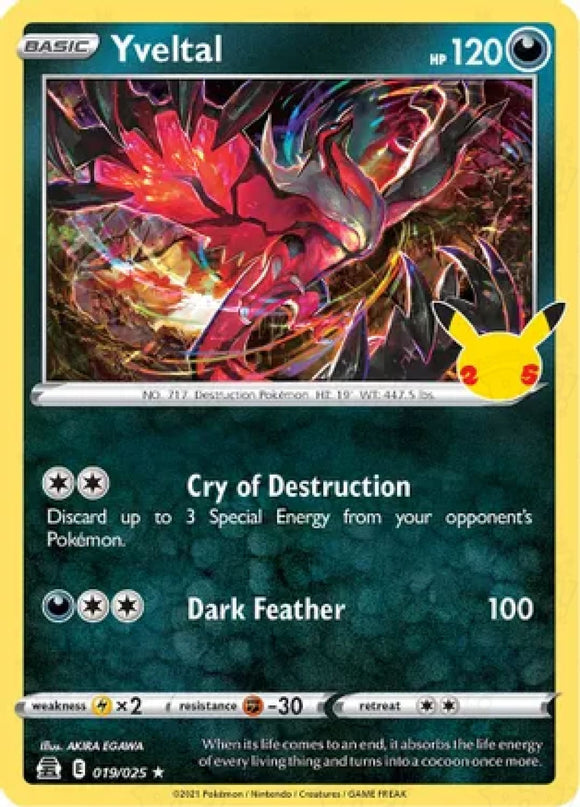 pokemon tcg celebrations card prices Pokemon TCG: Celebrations Yveltal 019/025 / Holo Rare