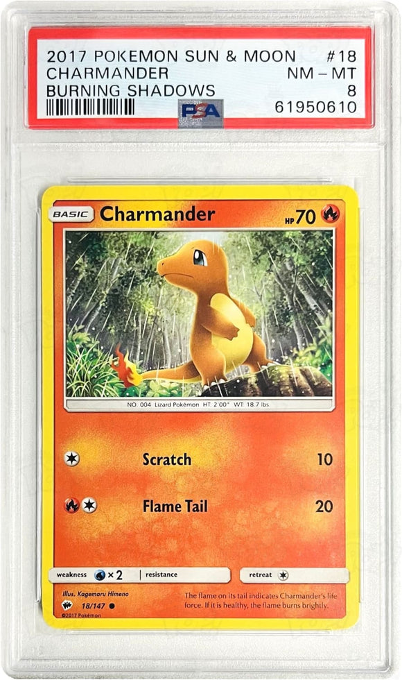 Pokemon Tcg: Charmander 18/147 Common Psa 8 Trading Cards