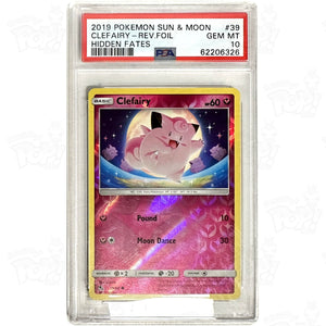 Pokemon Tcg: Clefairy Hidden Fates 39/68 / Reverse Holo Psa 10 Trading Cards