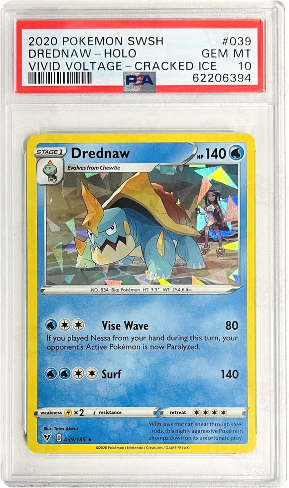 Pokemon Tcg: Deck Exclusives Drednaw 039/185 / Cracked Ice Holo Psa 10 #1 Trading Cards