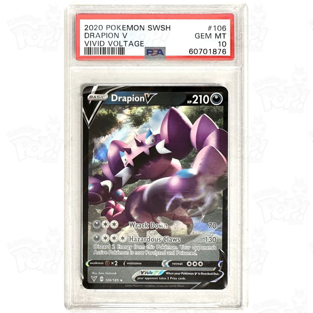 Pokemon TCG: Drapion V SWSH04: Vivid Voltage 106/185 / Ultra Rare PSA 10
