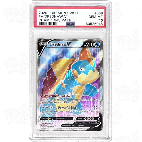 Pokemon Tcg: Drednaw V (Full Art) Champions Path 69/73 Psa 10 Trading Cards