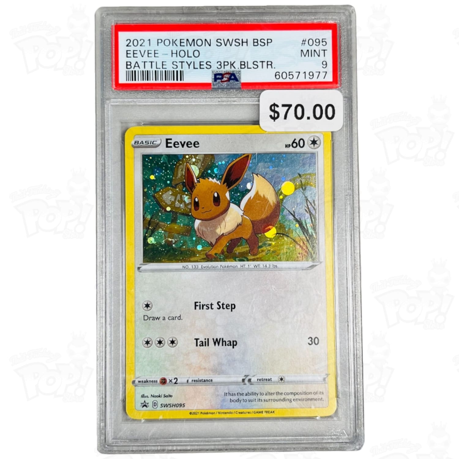 Pokemon TCG: Eevee SWSH095 PSA 9 Pokemon TCG: Eevee SWSH095 PSA 9