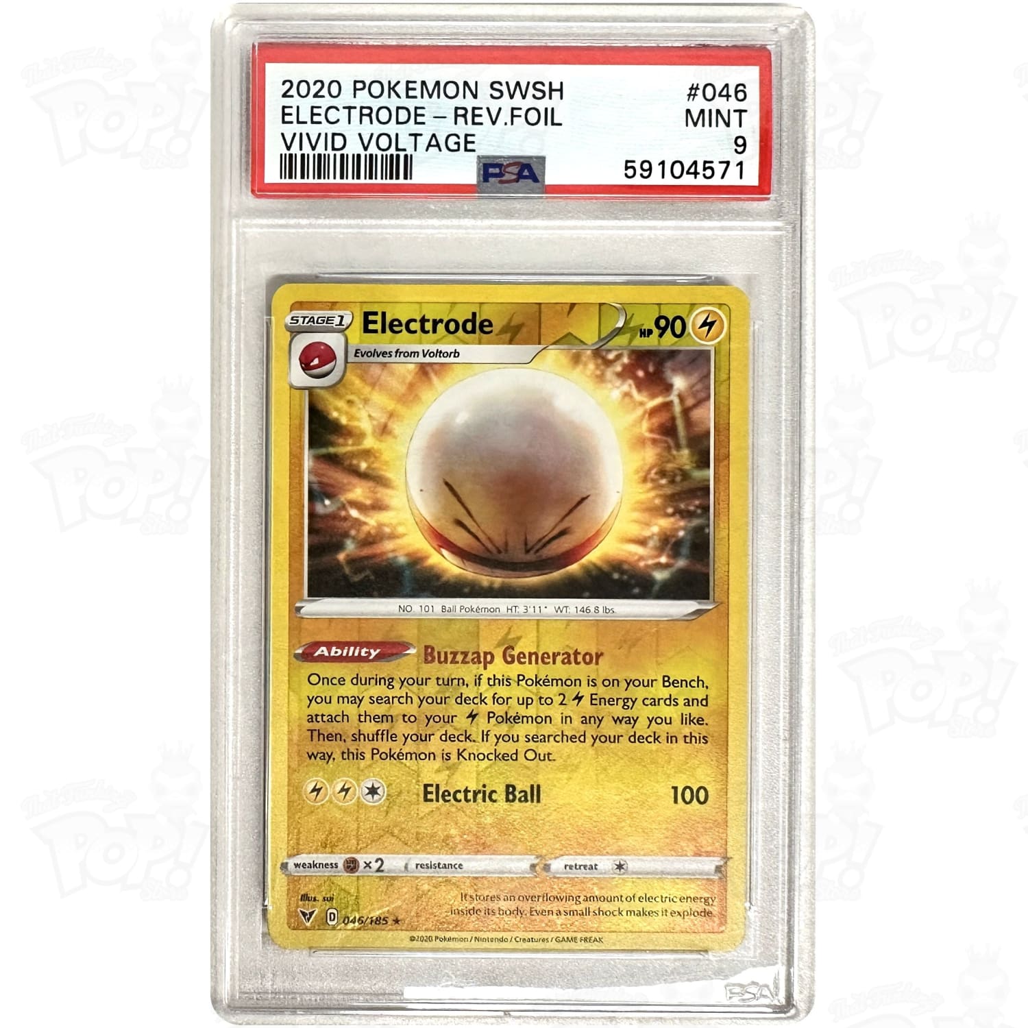 Pokemon TCG: Electrode SWSH04: Vivid Voltage 046/185 / Reverse Holo PSA 9 #1 Pokemon TCG: Electrode SWSH04: Vivid Voltage 046/185 / Reverse Holo PSA 9 #1