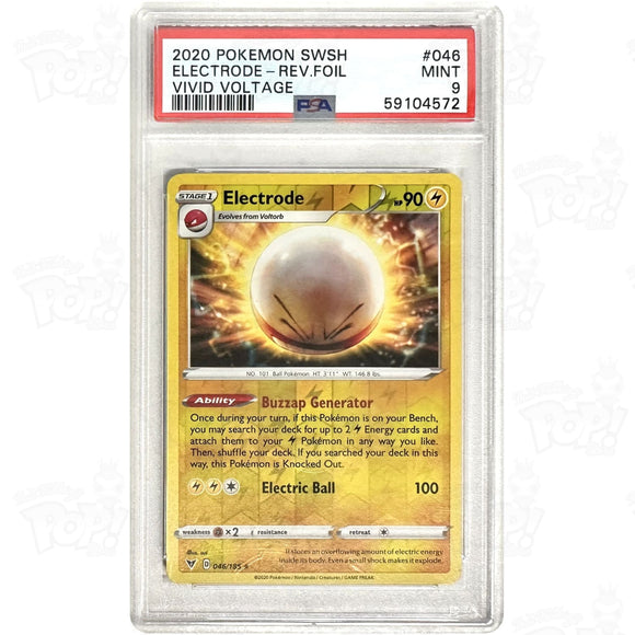 Pokemon Tcg: Electrode Swsh04: Vivid Voltage 046/185 / Reverse Holo Psa 9 Trading Cards