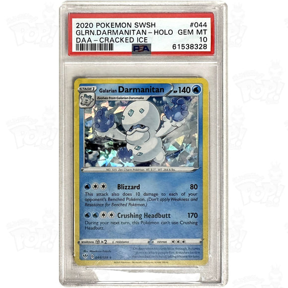 Pokemon Tcg: Galarian Darmanitan Swsh03: Darkness Ablaze 044/189 Psa 10 Trading Cards