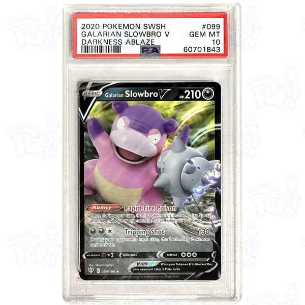 galarian slowbro pokemon card value Pokemon TCG: Galarian Slowbro V SWSH03: Darkness Ablaze 099/189 PSA 10