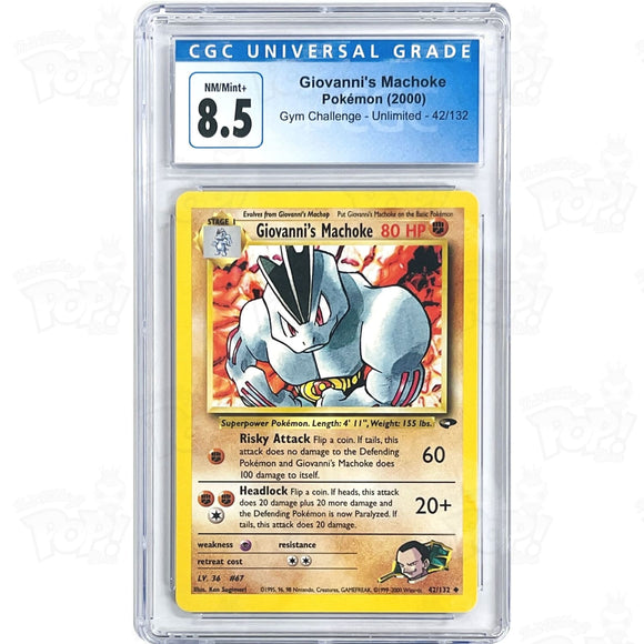 Pokemon Tcg: Gym Challenge Giovannis Machoke 42 / Uncommon Cgc 8.5 Trading Cards