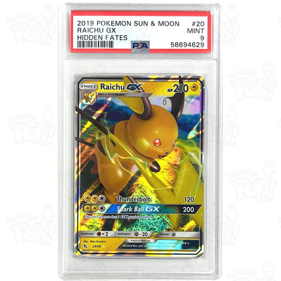 Pokemon Tcg: Hidden Fates Raichu Gx 20/68 / Ultra Rare Psa 9 Trading Cards