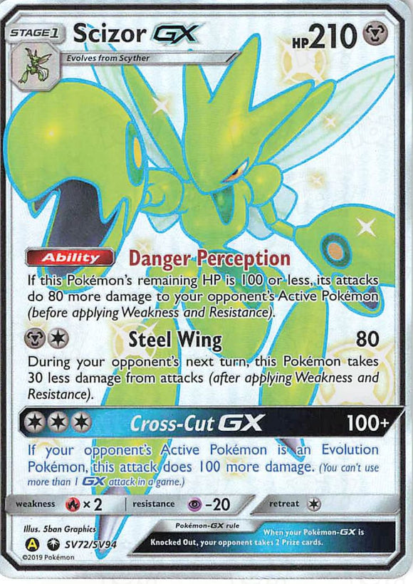 Pokemon Tcg: Hidden Fates: Shiny Vault Scizor Gx Sv72/sv94 / Holo Rare Trading Cards