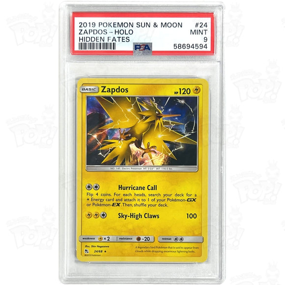 Pokemon Tcg: Hidden Fates Zapdos 24/68 / Holo Rare Psa 9 Trading Cards