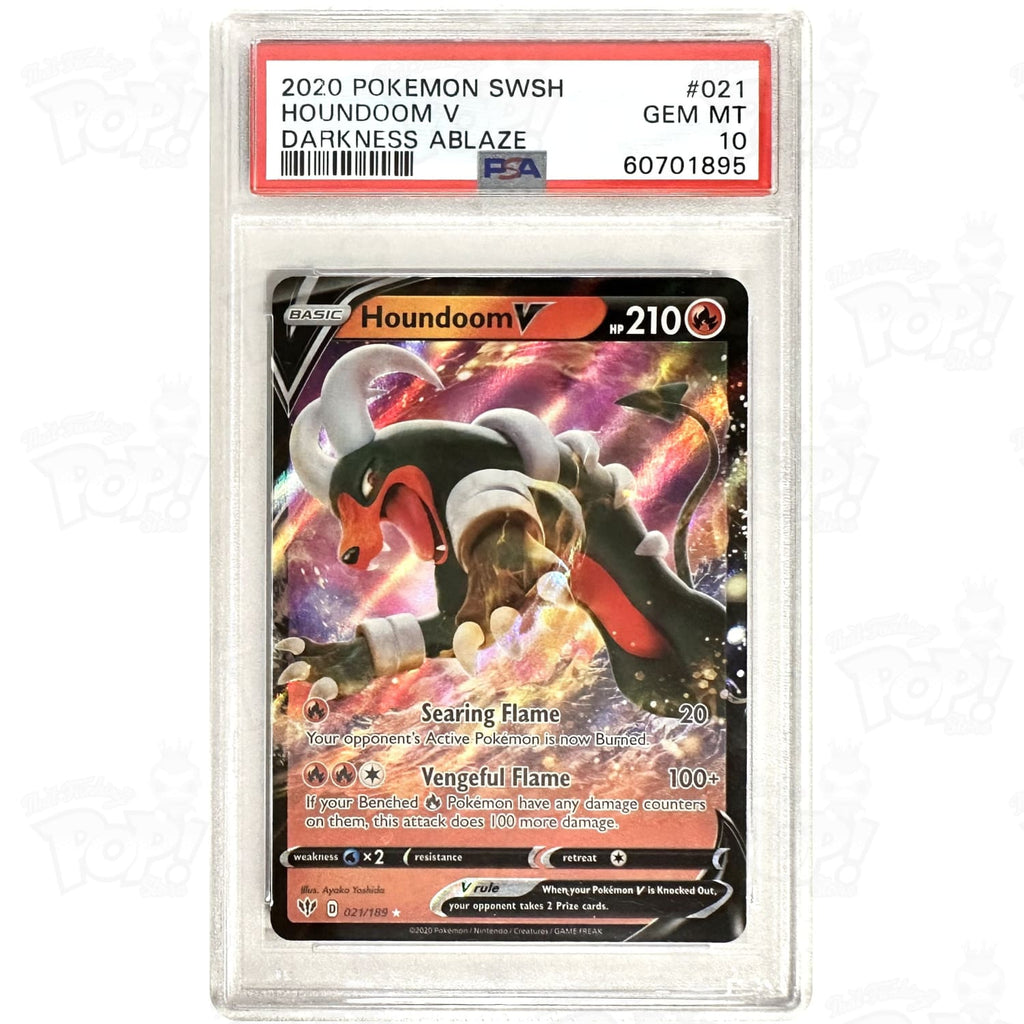 houndoom v pokemon card value Pokemon TCG: Houndoom V SWSH03: Darkness Ablaze 021/189 PSA 10