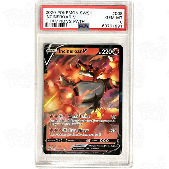 Pokemon Tcg: Incineroar V Champions Path 08/73 / Ultra Rare Psa 10 Trading Cards