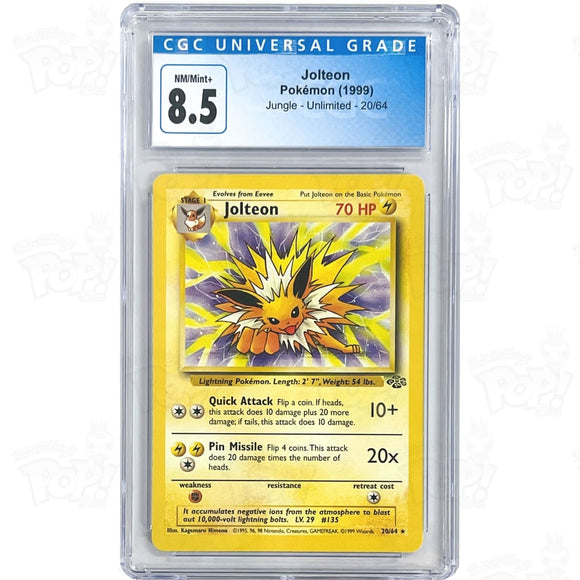 Pokemon TCG: Jungle Jolteon 20 / Rare CGC 8.5 Pokemon TCG: Jungle Jolteon 20 / Rare CGC 8.5