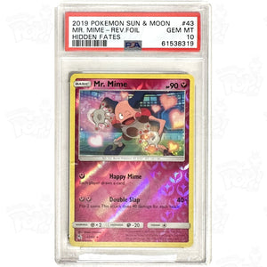 Pokemon Tcg: Mr. Mime Hidden Fates 43/68 / Reverse Holo Psa 10 Trading Cards