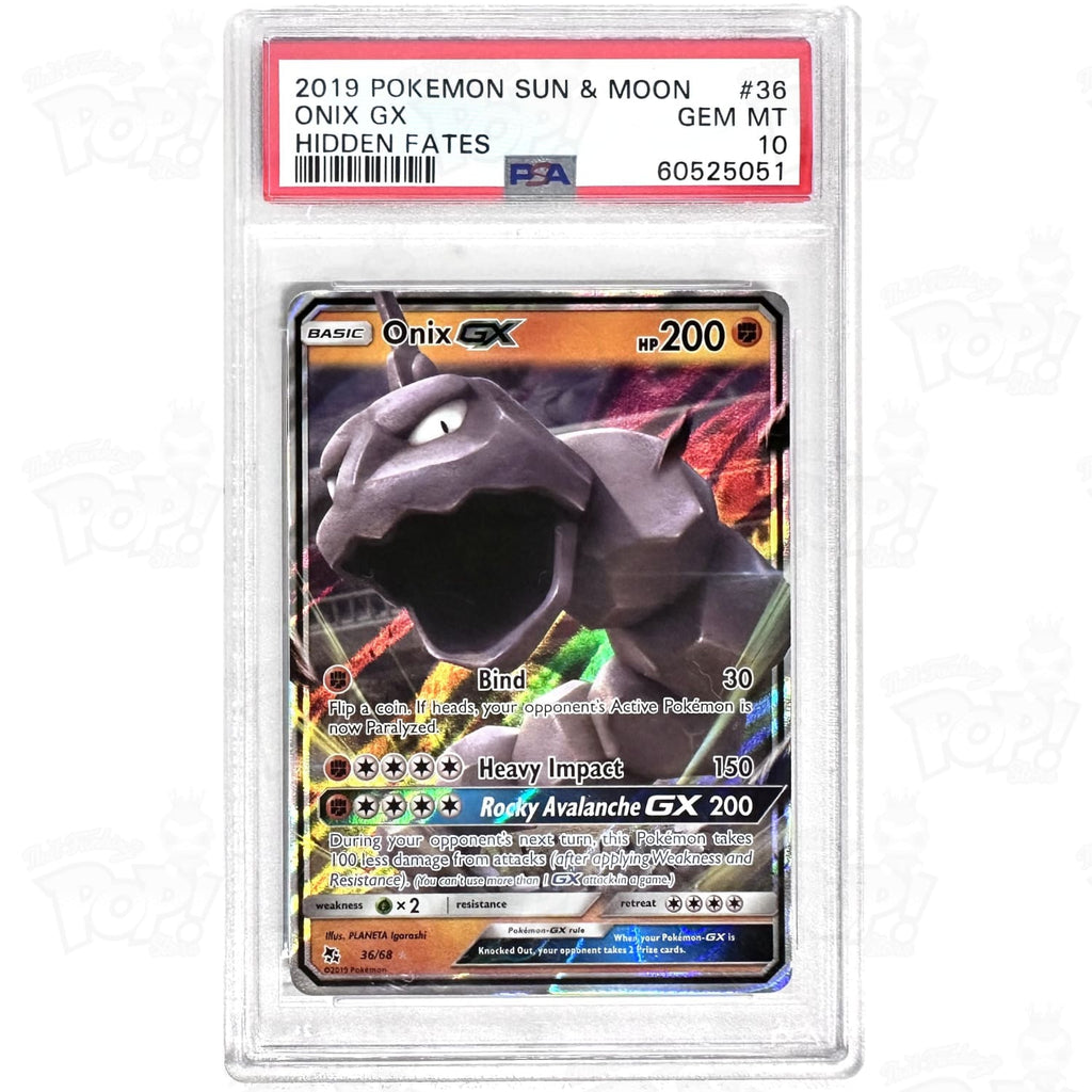 onix gx pokemon card value Pokemon TCG: Onix GX Hidden Fates 36/68 PSA 10