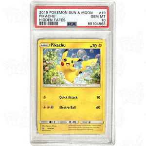 Pokemon Tcg: Pikachu Hidden Fates 19/68 / Common Psa 10 Trading Cards