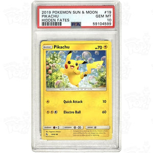 Pokemon Tcg: Pikachu Hidden Fates 19/68 / Common Psa 10 Trading Cards