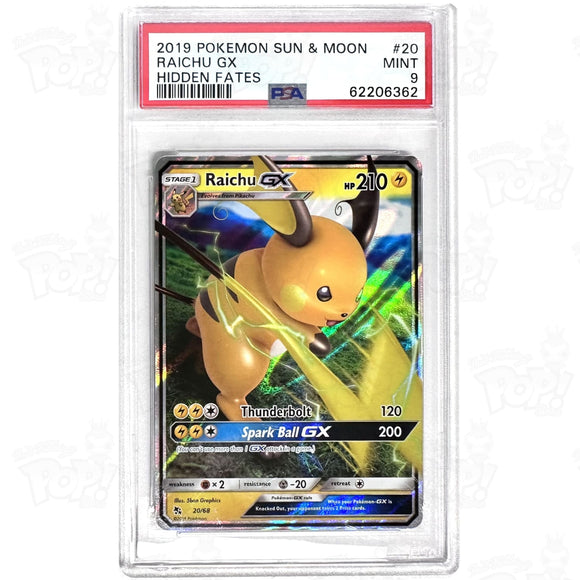 Pokemon Tcg: Raichu Gx Hidden Fates 20/68 Psa 9 Trading Cards