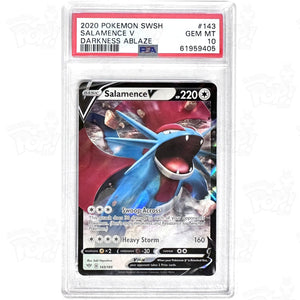 Pokemon Tcg: Salamence V Swsh03: Darkness Ablaze 143/189 Psa 10 Trading Cards