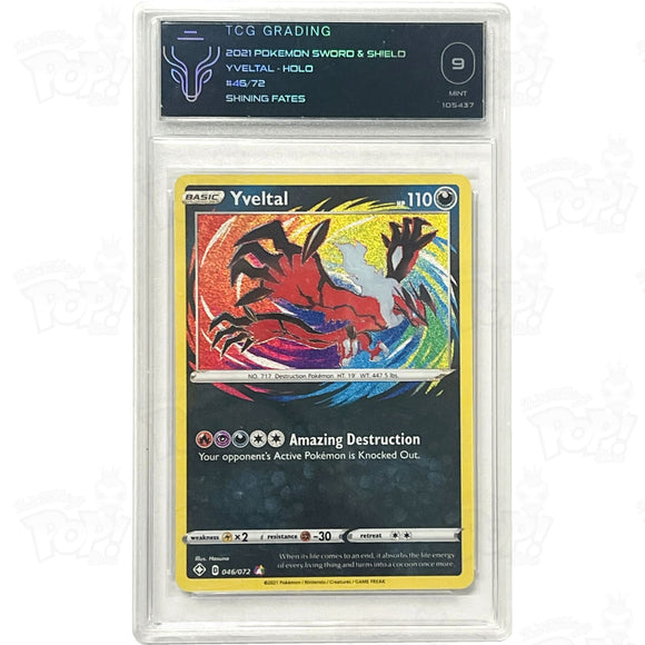 Pokemon Tcg: Shining Fates 046/072 / Amazing Rare Yveltal Tcg 9 Trading Cards