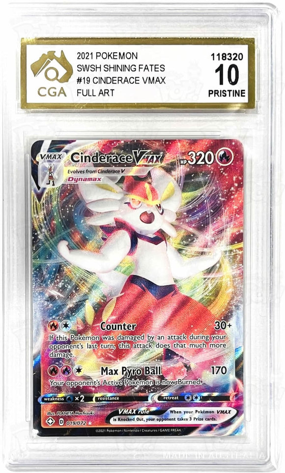 Pokemon TCG: Shining Fates Cinderace VMAX 019/072 / Ultra Rare CGA 10 Pokemon TCG: Shining Fates Cinderace VMAX 019/072 / Ultra Rare CGA 10