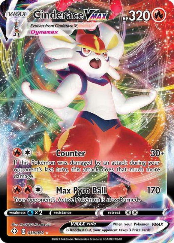 Pokemon TCG: Shining Fates: Cinderace Vmax 019/072 / Ultra Rare Trading Cards